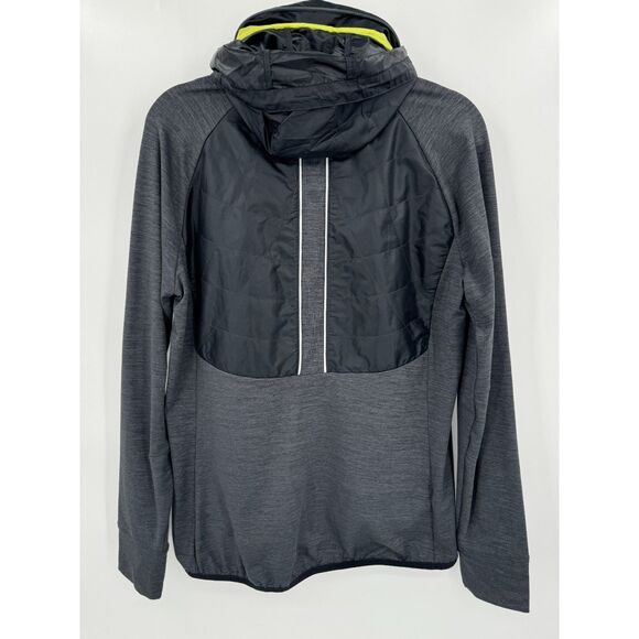 TITLE NINE Gray Black WillPower Lightweight Full Zip Packable Hood Jacket Size L - Picture 6 of 11